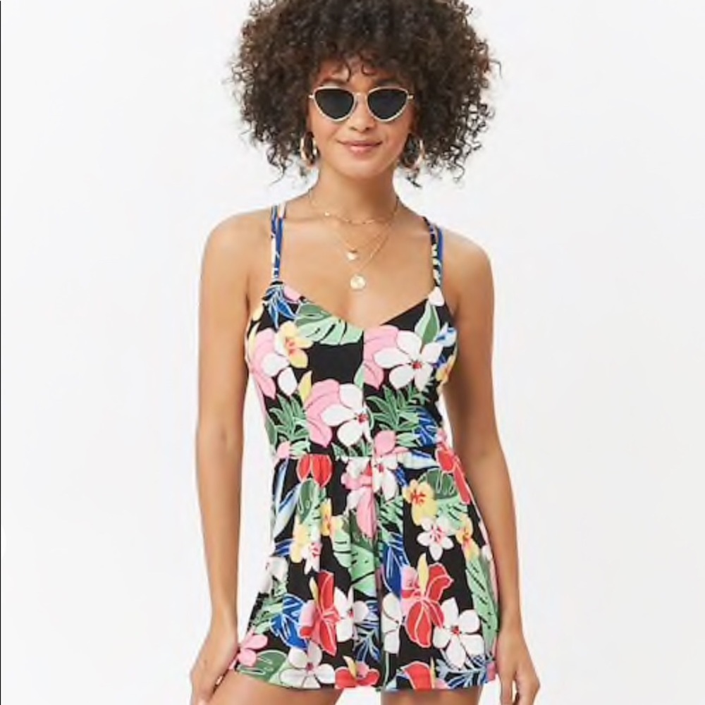 NWT Tropical strappy romper